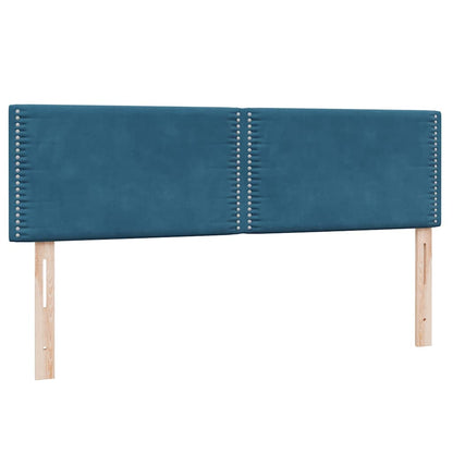 vidaXL Boxspringbett mit Matratze & LED Dunkelblau 160x220 cm Samt