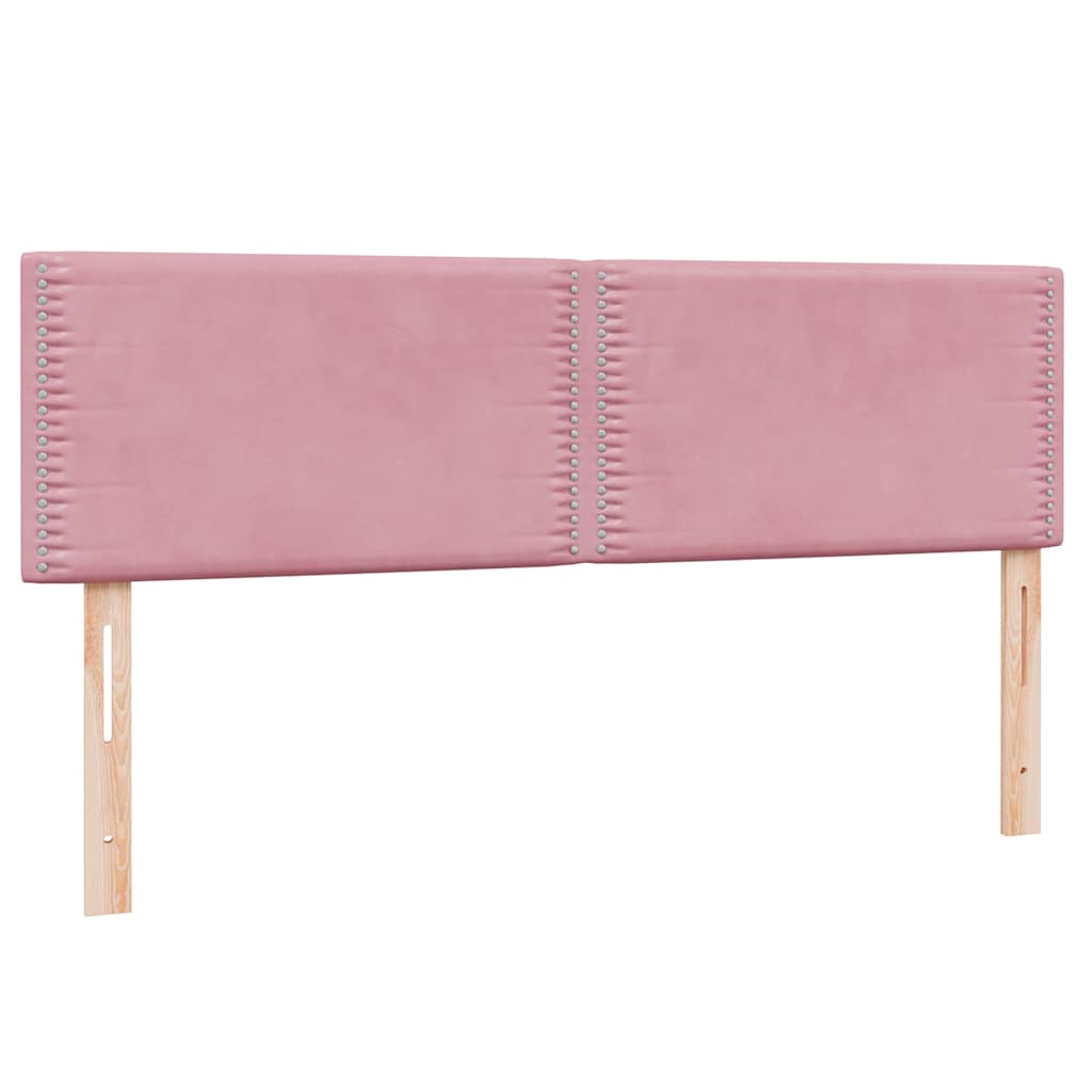 vidaXL Lit coffre avec matelas et LED Rose 160x220 cm Velours