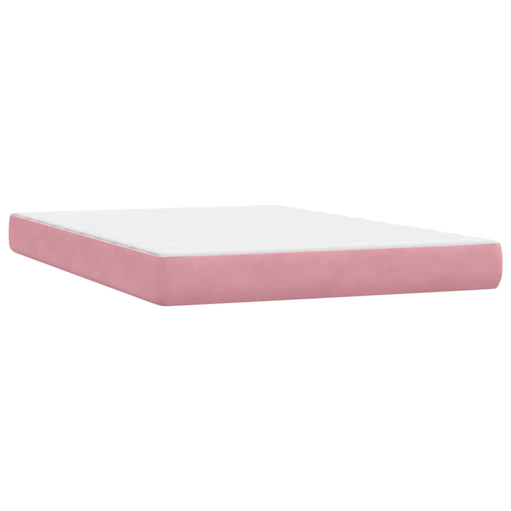 vidaXL Lit coffre avec matelas et LED Rose 160x220 cm Velours