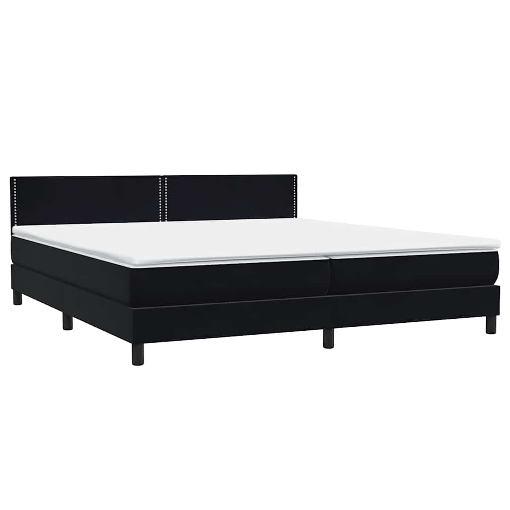 vidaXL Boxspringbett mit Matratze & LED Schwarz 180x220 cm Samt