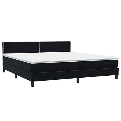 vidaXL Boxspringbett mit Matratze & LED Schwarz 180x220 cm Samt