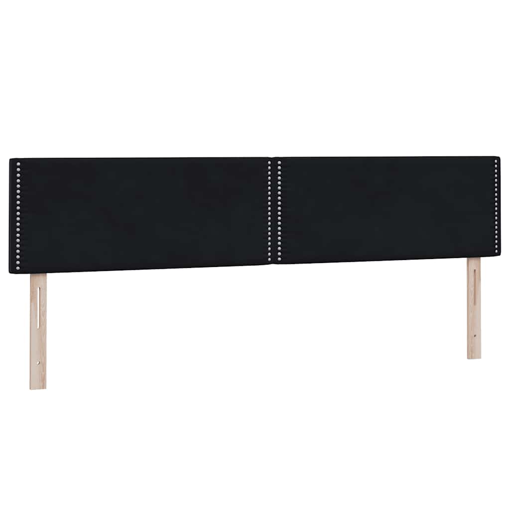 vidaXL Boxspringbett mit Matratze & LED Schwarz 180x220 cm Samt