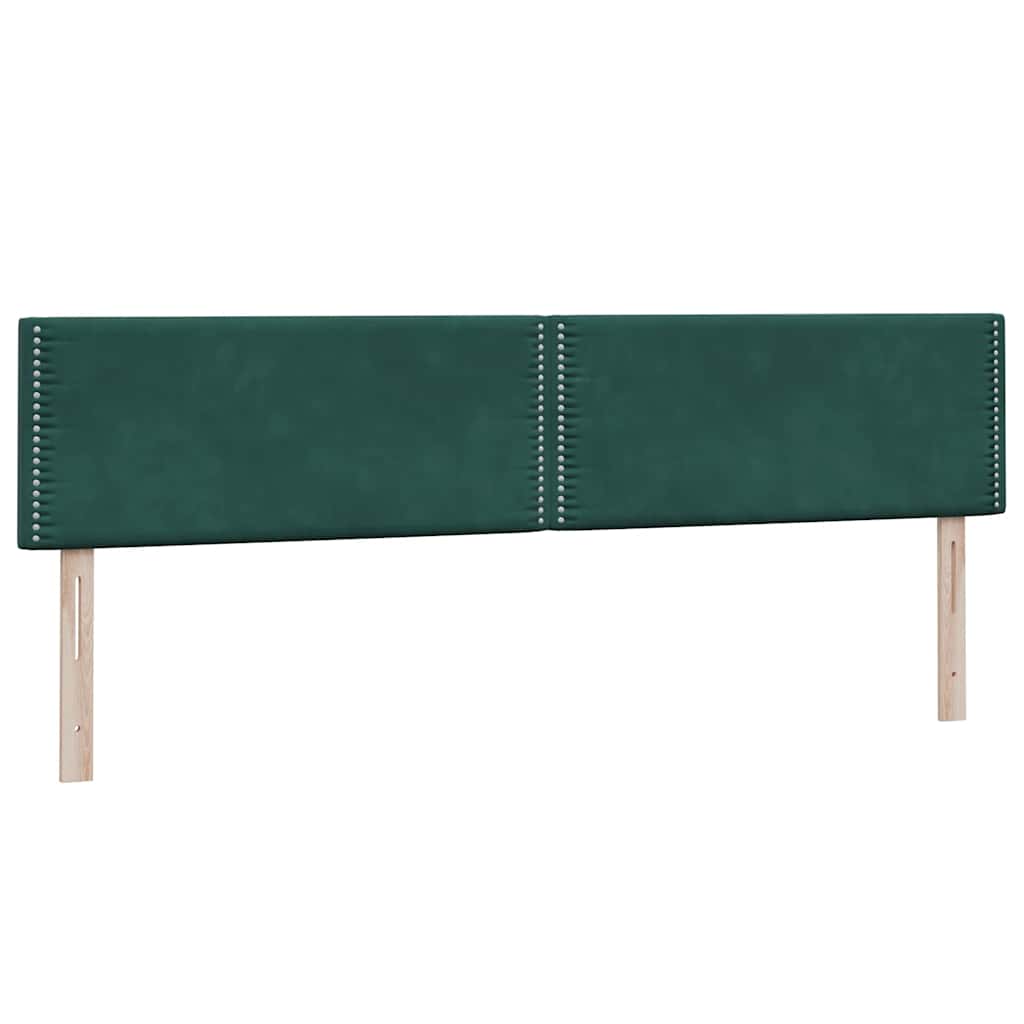 vidaXL Boxspringbett mit Matratze & LED Dunkelgrün 180x220 cm Samt