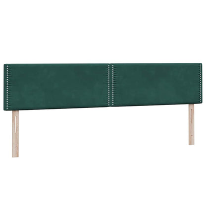 vidaXL Boxspringbett mit Matratze & LED Dunkelgrün 180x220 cm Samt