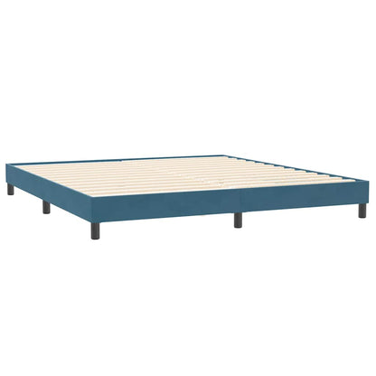 vidaXL Boxspringbett mit Matratze & LED Dunkelblau 180x220 cm Samt