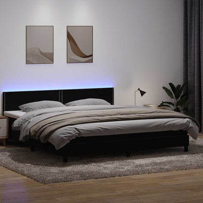 vidaXL Boxspringbett mit Matratze & LED Schwarz 200x220 cm Samt