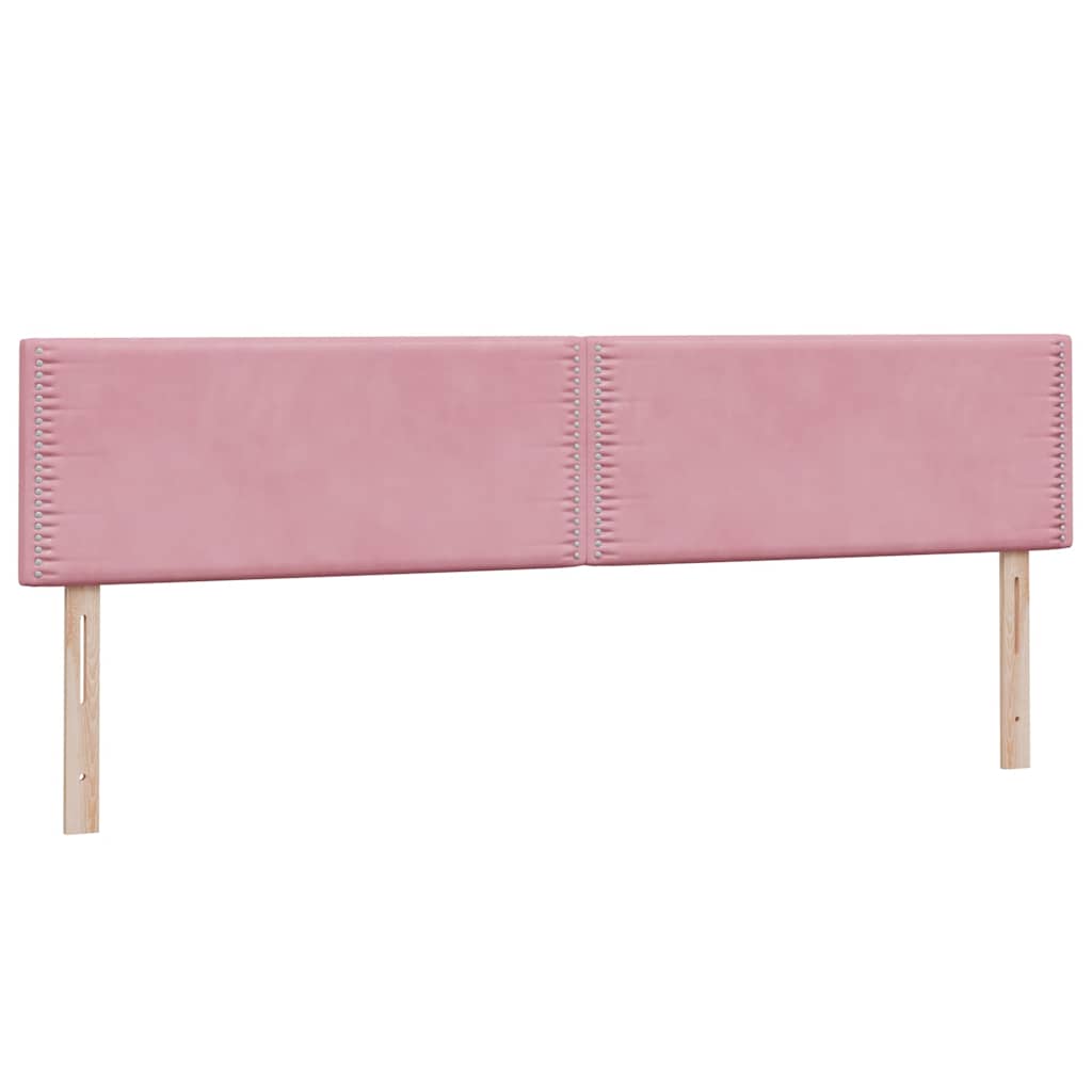 vidaXL Boxspringbett mit Matratze & LED Rosa 200x220 cm Samt