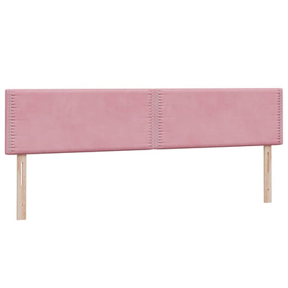 vidaXL Boxspringbett mit Matratze & LED Rosa 200x220 cm Samt