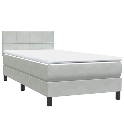 Lit tapissier avec matelas et LED vidaXL gris clair 80x210 cm velours