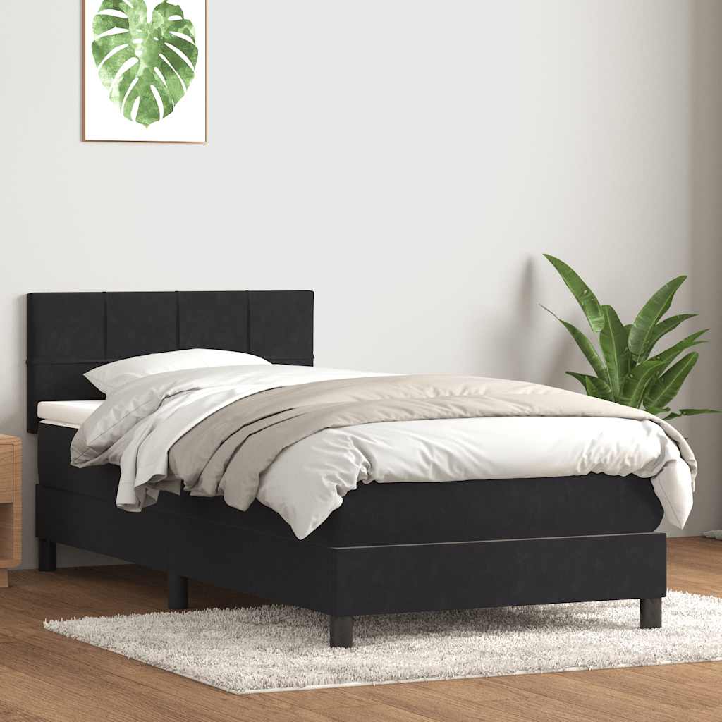 vidaXL Lit coffre avec matelas et LED Noir 90x210 cm Velours
