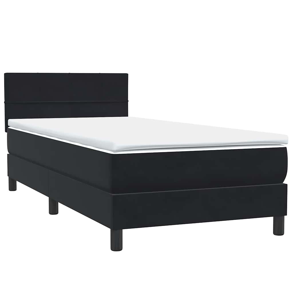vidaXL Lit coffre avec matelas et LED Noir 90x210 cm Velours