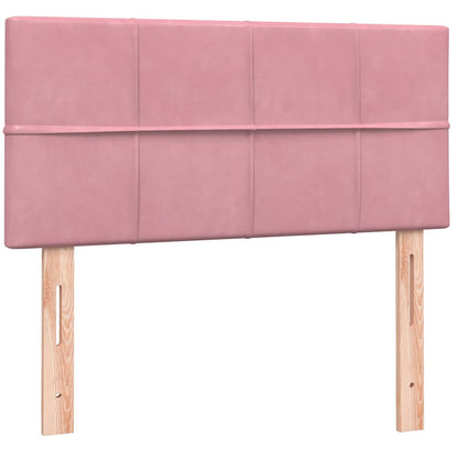 vidaXL Boxspringbett mit Matratze & LED Rosa 90x210 cm Samt