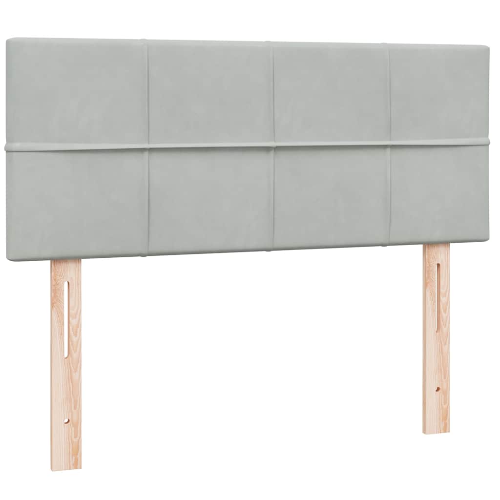 vidaXL Boxspringbett mit Matratze & LED Hellgrau 120x210 cm Samt