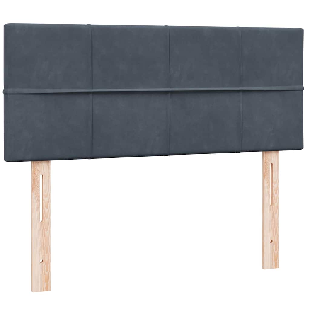 vidaXL Boxspringbett mit Matratze & LED Dunkelgrau 120x210 cm Samt