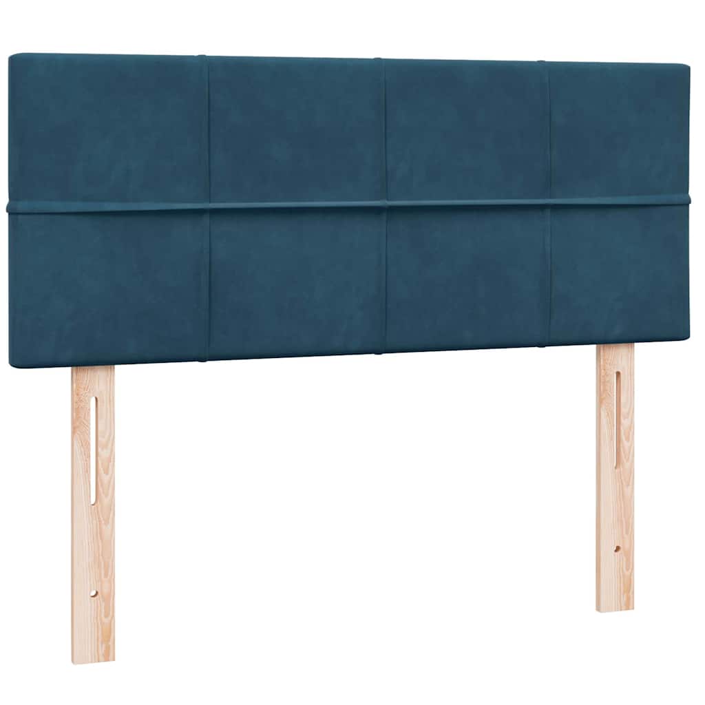 vidaXL Boxspringbett mit Matratze & LED Dunkelblau 120x210 cm Samt