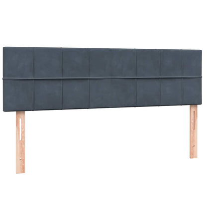vidaXL Boxspringbett mit Matratze & LED Dunkelgrau 140x210 cm Samt