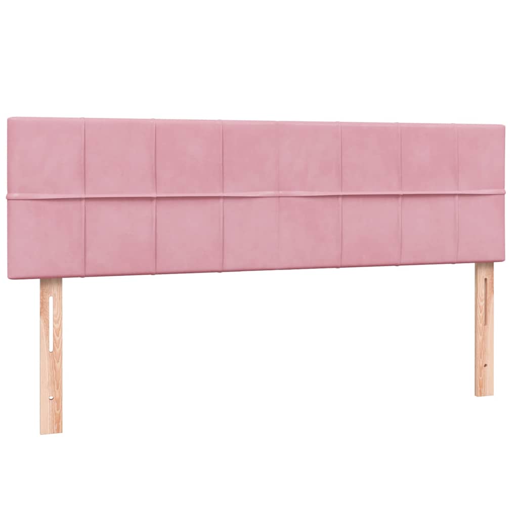 vidaXL Lit coffre avec matelas et LED Rose 140x210 cm Velours