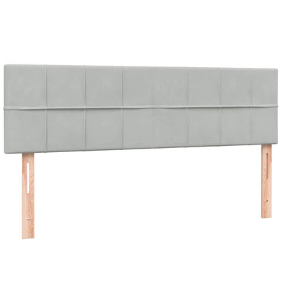 vidaXL Boxspringbett mit Matratze & LED Hellgrau 160x210 cm Samt