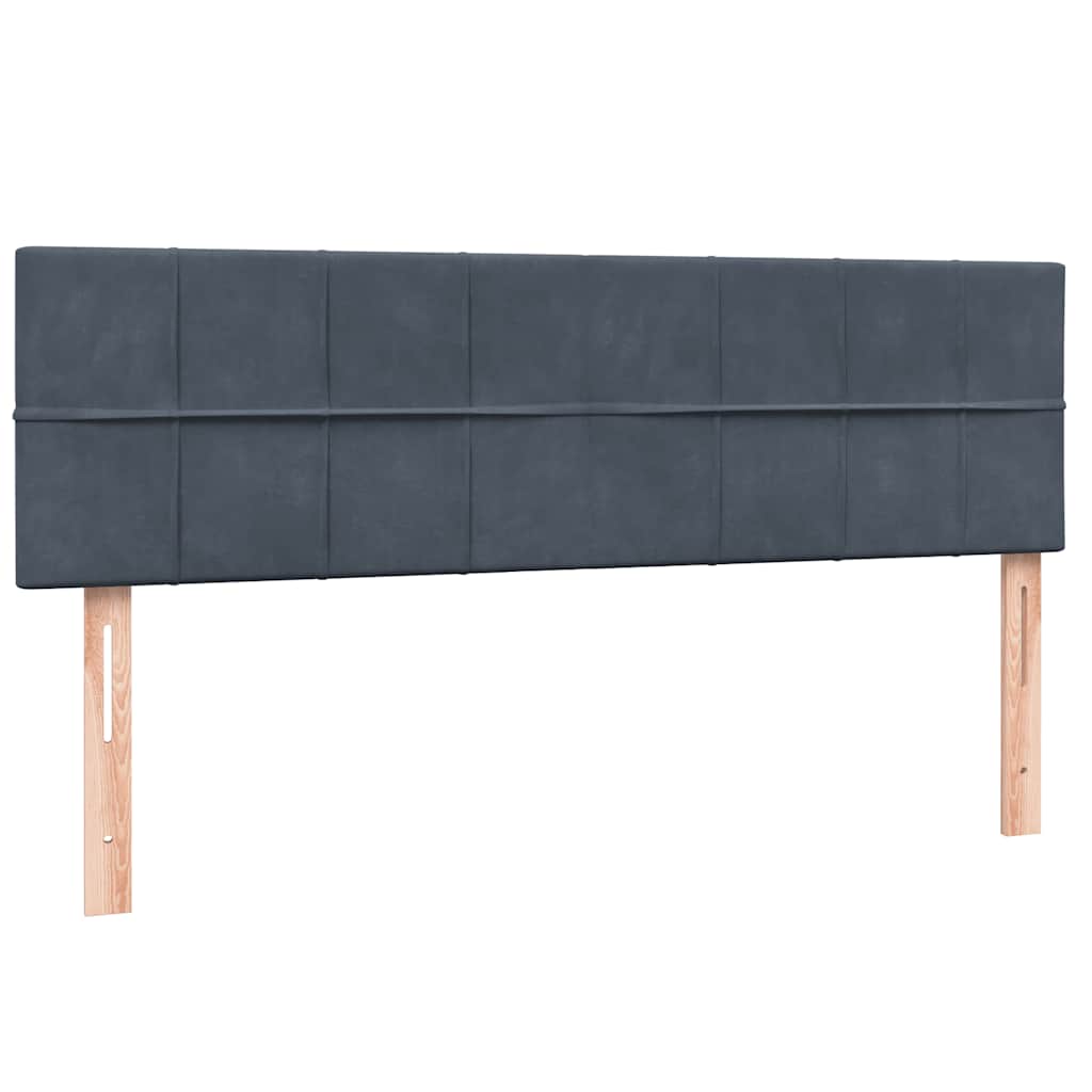 vidaXL Lit tapissier avec matelas et LED Gris foncé 160x210 cm Velours