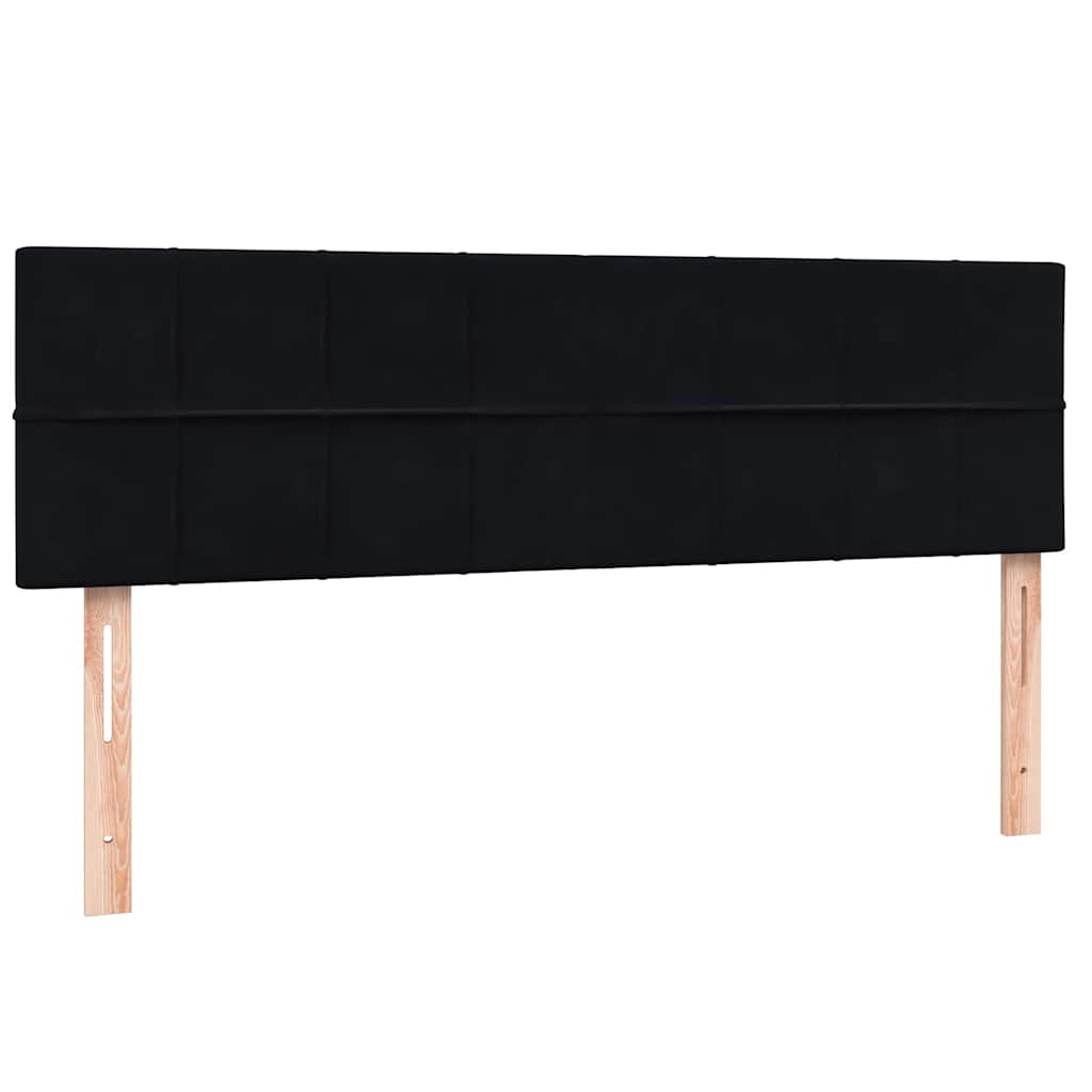 vidaXL Boxspringbett mit Matratze & LED Schwarz 160x210 cm Samt