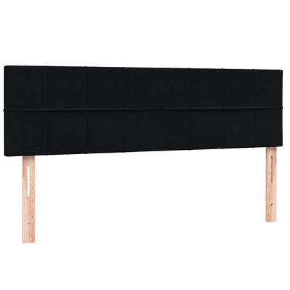 vidaXL Boxspringbett mit Matratze & LED Schwarz 160x210 cm Samt