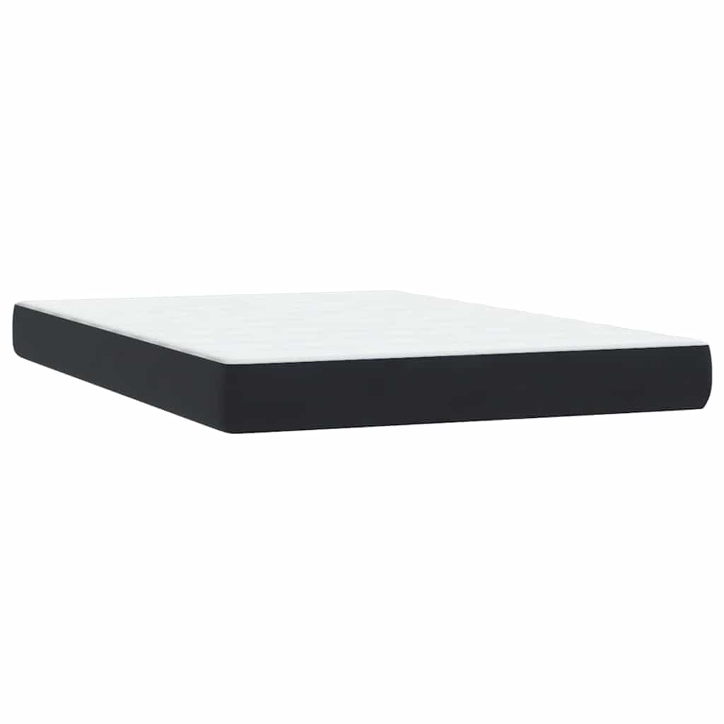 vidaXL Boxspringbett mit Matratze & LED Schwarz 160x210 cm Samt