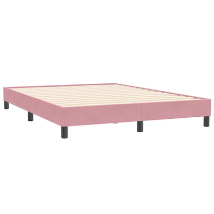 Boxspringbett mit Matratze & LED Rosa 160x210 cm Samt