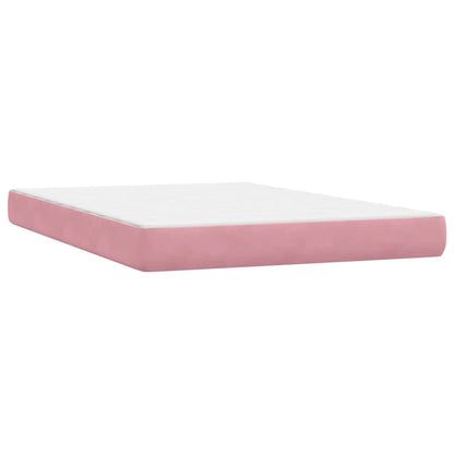 Boxspringbett mit Matratze & LED Rosa 160x210 cm Samt