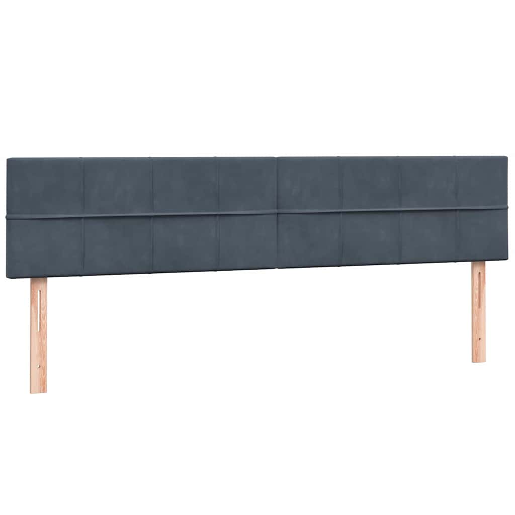 vidaXL Boxspringbett mit Matratze & LED Dunkelgrau 180x210 cm Samt