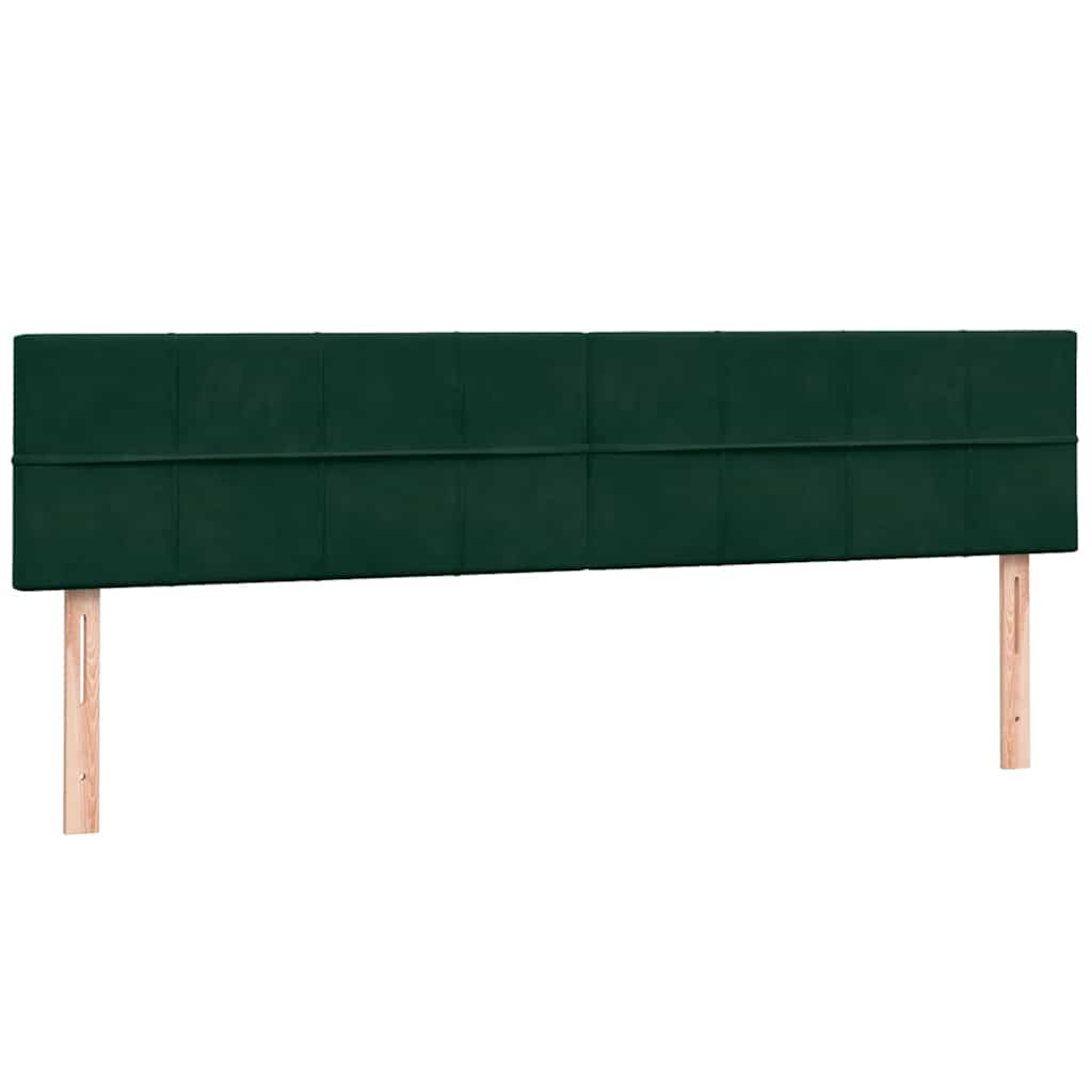 vidaXL Boxspringbett mit Matratze & LED Dunkelgrün 180x210 cm Samt