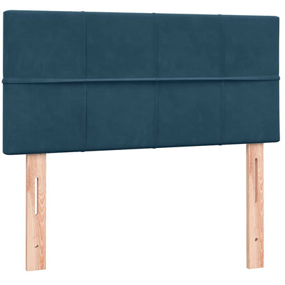 vidaXL Boxspringbett mit Matratze & LED Dunkelblau 80x220 cm Samt