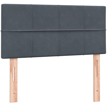 vidaXL Boxspringbett mit Matratze & LED Dunkelgrau 100x220 cm Samt