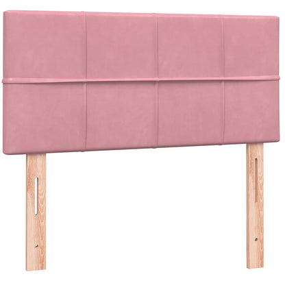 vidaXL Boxspringbett mit Matratze & LED Rosa 100x220 cm Samt