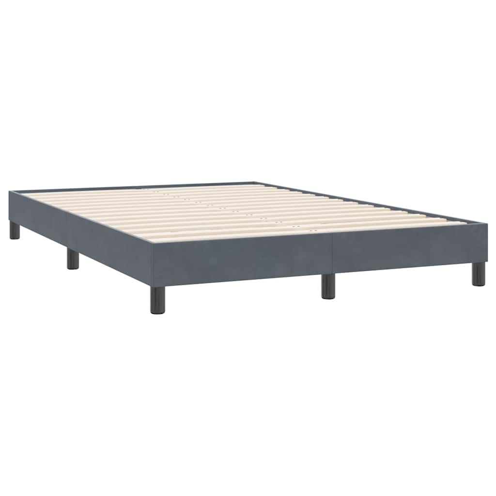 Boxspringbett mit Matratze & LED Dunkelgrau 140x220 cm Samt