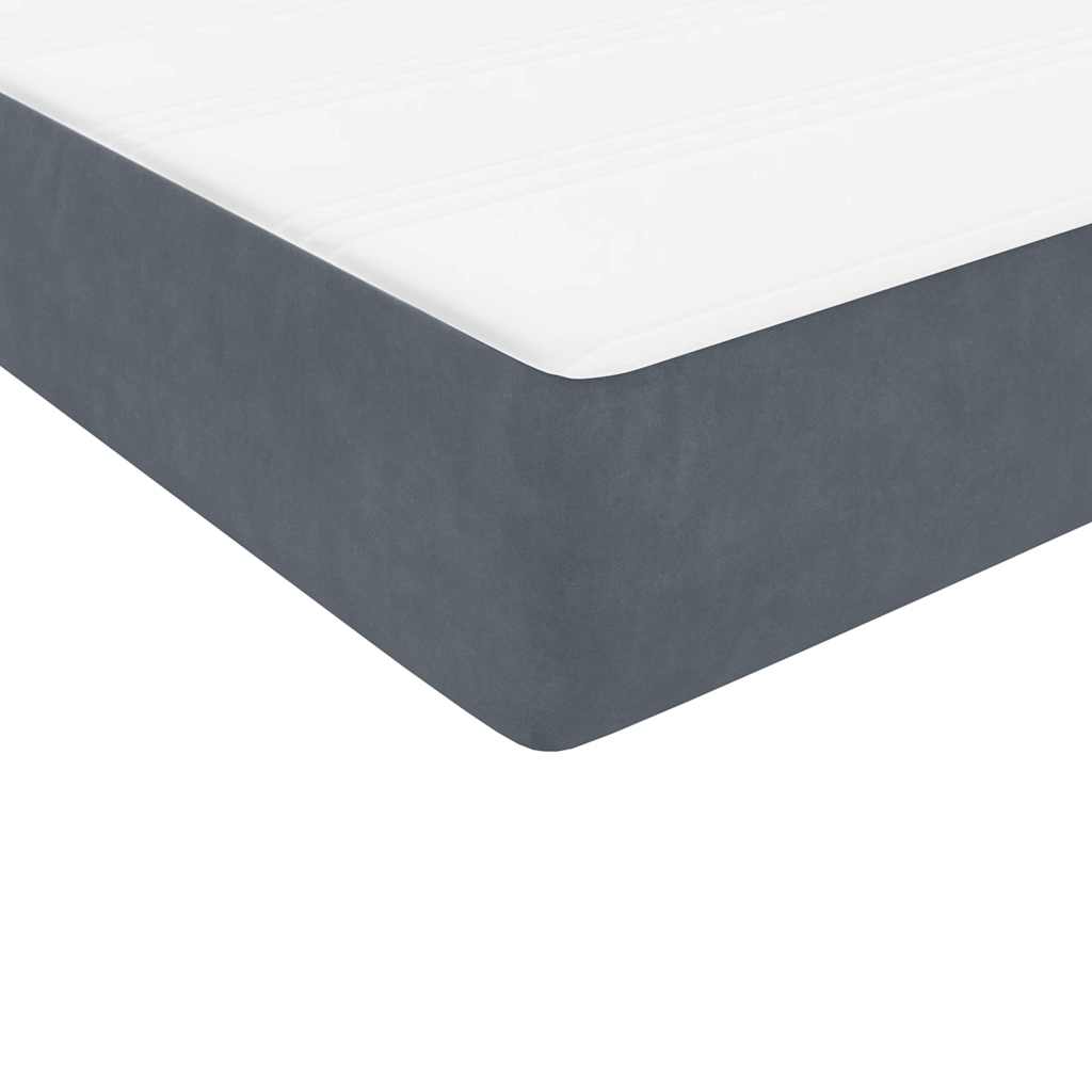Boxspringbett mit Matratze & LED Dunkelgrau 140x220 cm Samt