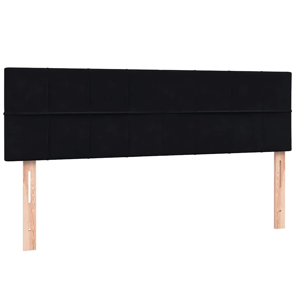vidaXL Boxspringbett mit Matratze & LED Schwarz 160x220 cm Samt