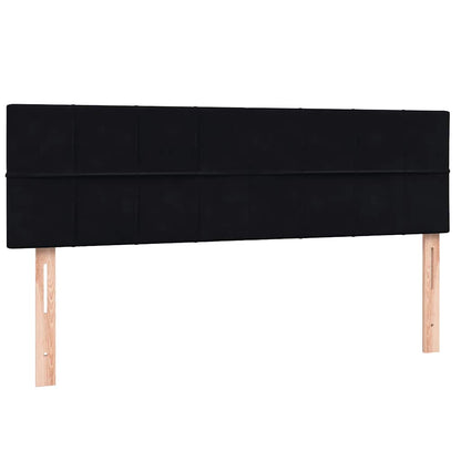 vidaXL Boxspringbett mit Matratze & LED Schwarz 160x220 cm Samt