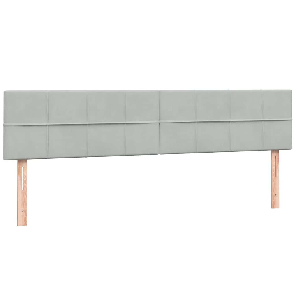 vidaXL Boxspringbett mit Matratze & LED Hellgrau 180x220 cm Samt