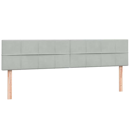 vidaXL Boxspringbett mit Matratze & LED Hellgrau 180x220 cm Samt