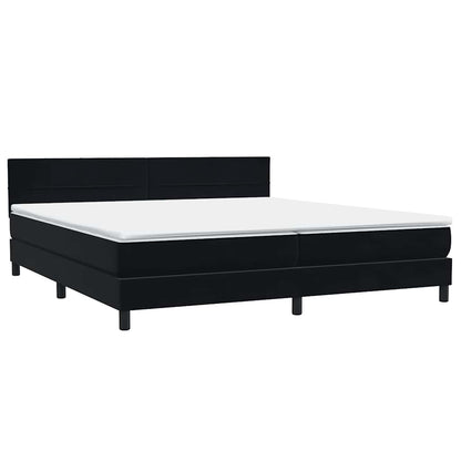 vidaXL Lit boxspring avec matelas et LED Noir 180x220 cm Velours