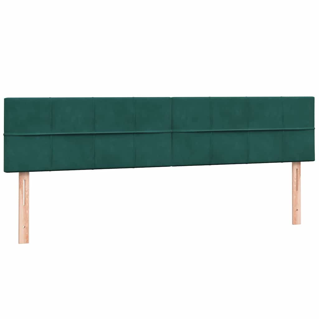 Boxspringbett mit Matratze & LED Dunkelgrün 180x220 cm Samt