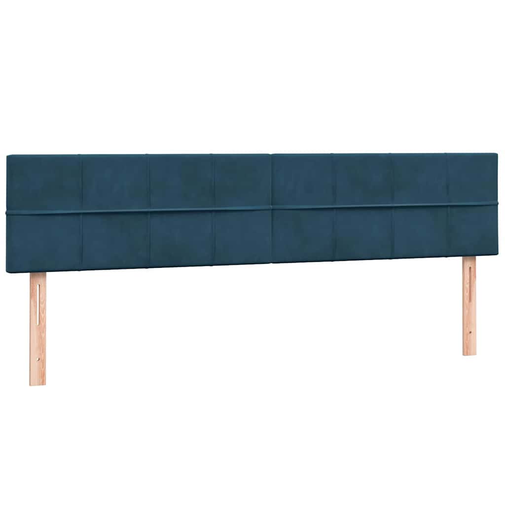 vidaXL Boxspringbett mit Matratze & LED Dunkelblau 180x220 cm Samt