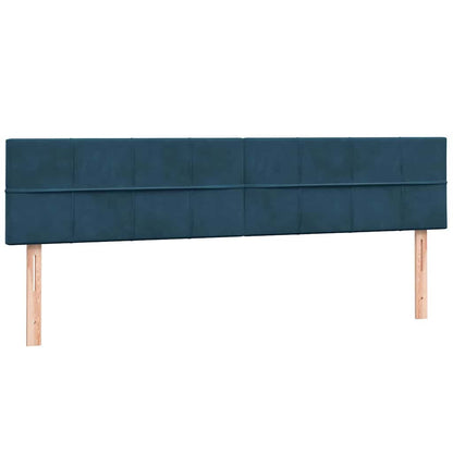 vidaXL Boxspringbett mit Matratze & LED Dunkelblau 180x220 cm Samt