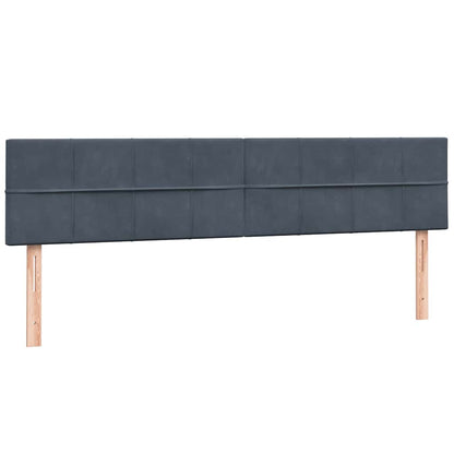 vidaXL Boxspringbett mit Matratze & LED Dunkelgrau 200x220 cm Samt