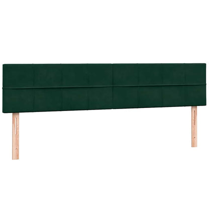 vidaXL Boxspringbett mit Matratze & LED Dunkelgrün 200x220 cm Samt
