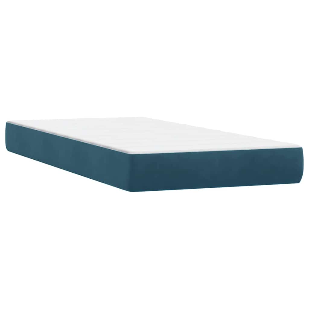 vidaXL Lit coffre avec matelas et LED Bleu foncé 200x220 cm Velours