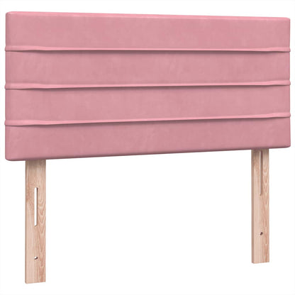 vidaXL Boxspringbett mit Matratze & LED Rosa 80x210 cm Samt