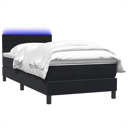 vidaXL Lit coffre avec matelas et LED Noir 90x210 cm Velours