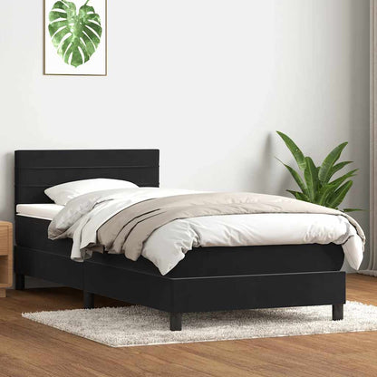 vidaXL Lit coffre avec matelas et LED Noir 90x210 cm Velours