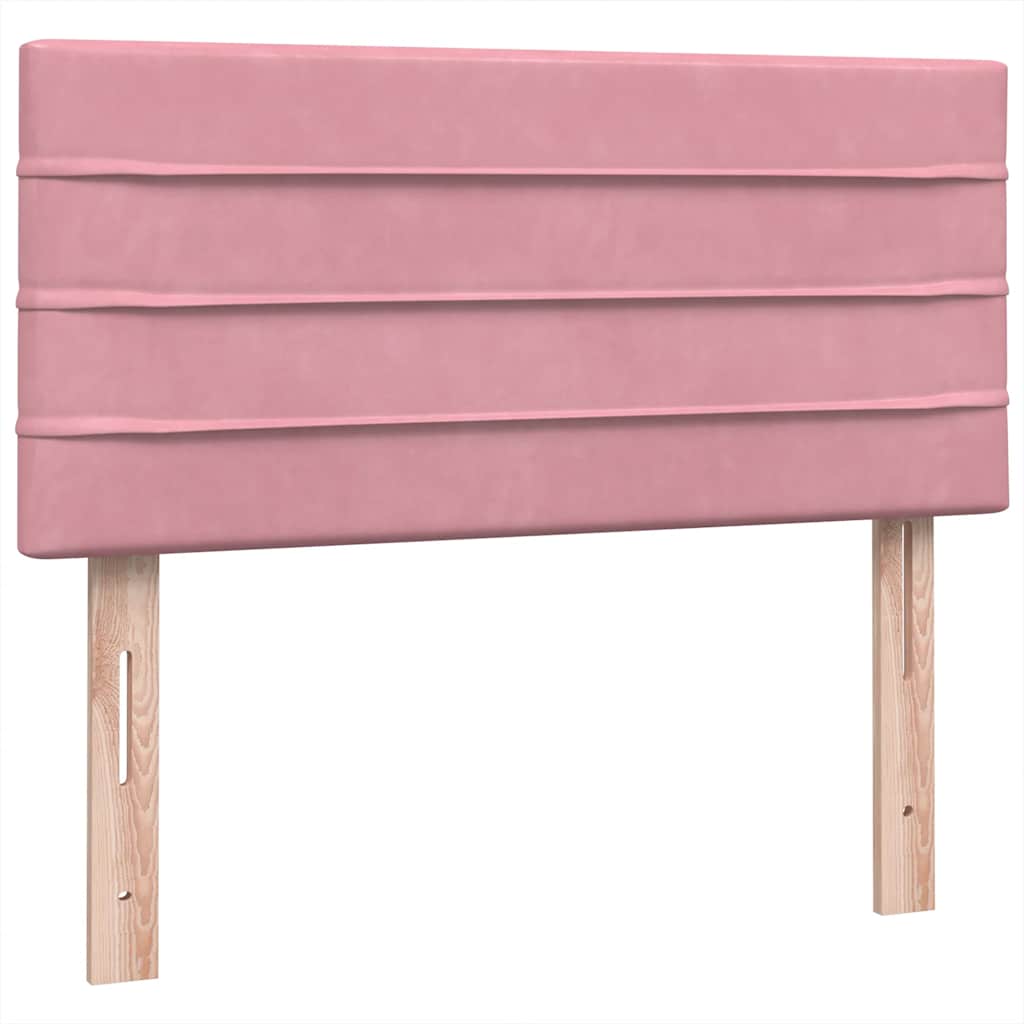 vidaXL Boxspringbett mit Matratze & LED Rosa 90x210 cm Samt